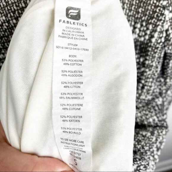 Fabletics Black White Yukon Hooded Sweater Dress S - Picture 10 of 10